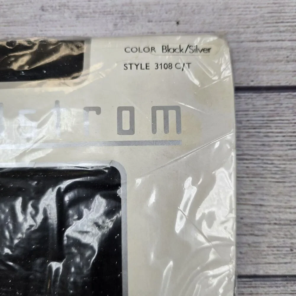 Vintage Nordstrom Nightlights Contol Top Pantyhose Black Size A Nylon Blend NEW